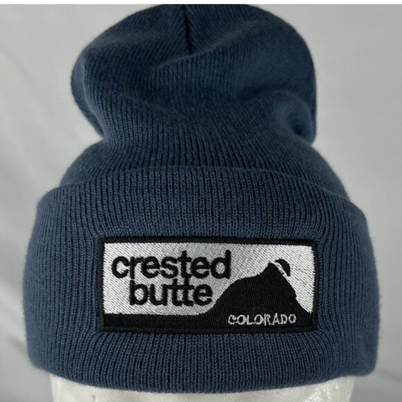 Other - Unworn Crested Butte Colorado Blue Beanie Hat Cap Toboggan Stocking